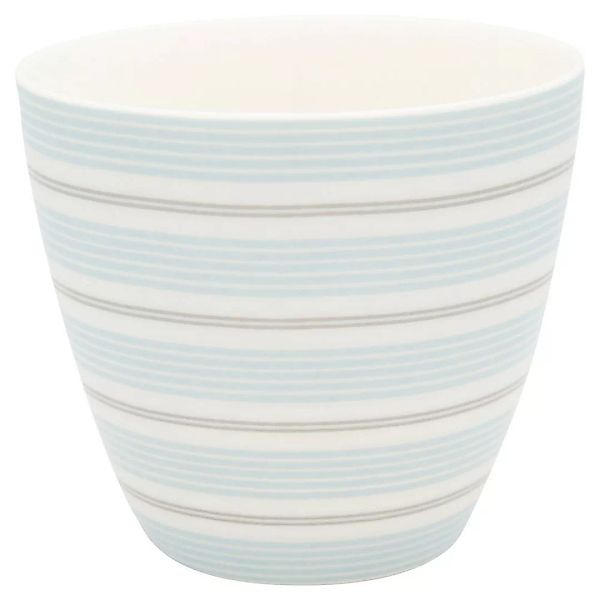 Greengate Latte Cup Towa Pale Blue Tasse Steingut blau gestreift günstig online kaufen