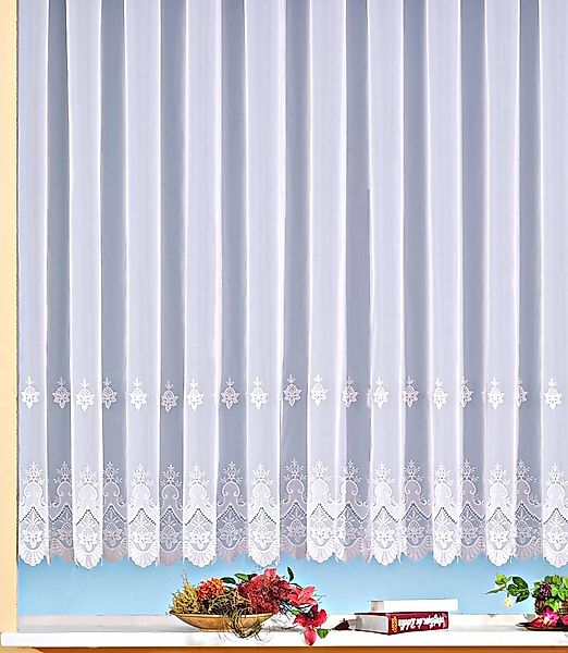 Weckbrodt Gardine »Berlin« Kräuselband 1 Stk. tlg. echte Stickerei, Voile, günstig online kaufen