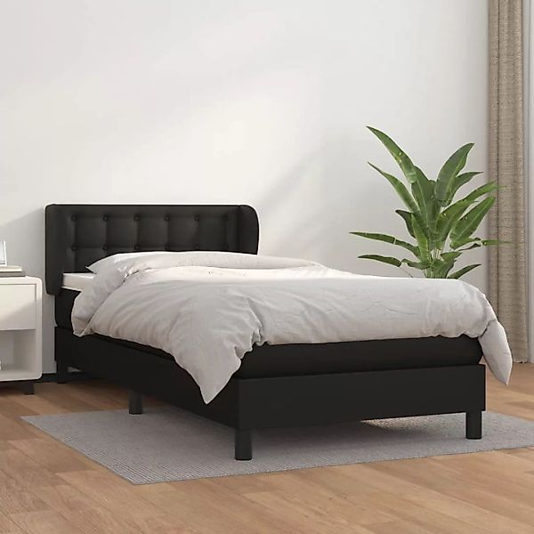 Vidaxl Boxspringbett Mit Matratze Schwarz 80x200 Cm Kunstleder günstig online kaufen