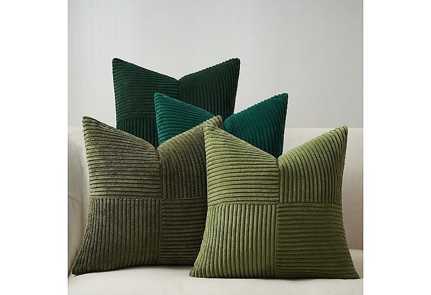 Topfinel Kissenbezug 40x40 4er set Kissenbezüge 50x50 Kordsamt mit Streifen günstig online kaufen