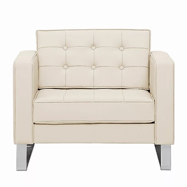 home24 Fredriks Sessel Chelsea Creme Echtleder 82x68x85 cm (BxHxT) günstig online kaufen