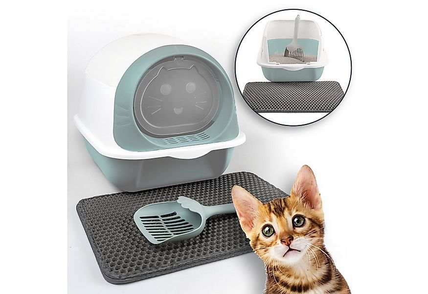 LINUMA Katzentoilette Katzenklo mit Deckel, Streumatte und Schaufel abnehmb günstig online kaufen