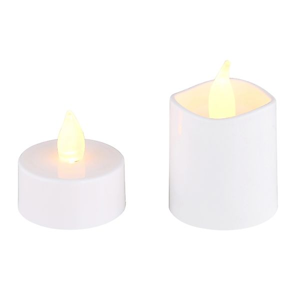 Globo LED-Teelichter-Set Kunststoff Weiß 16-teilig günstig online kaufen