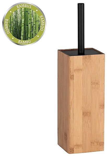 WENKO WC-Garnitur "Padua" 1 Stk. aus Bambus-Polyester  Metall Bambus günstig online kaufen
