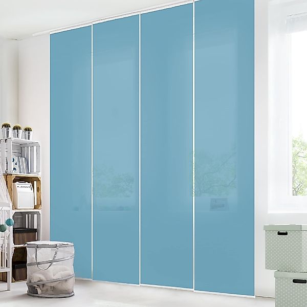 Bilderdepot24 Schiebegardine modern Flächenvorhang blickdicht Meerblau, günstig online kaufen