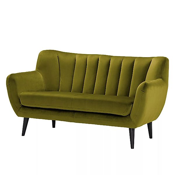 home24 Norrwood Sofa Polva I 2-Sitzer Avocado Samt 155x82x81 cm günstig online kaufen