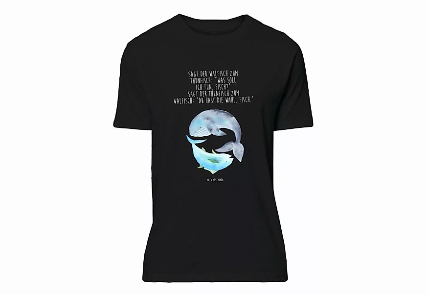 Mr. & Mrs. Panda T-Shirt Walfisch & Thunfisch - Schwarz - Geschenk, Shirt, günstig online kaufen