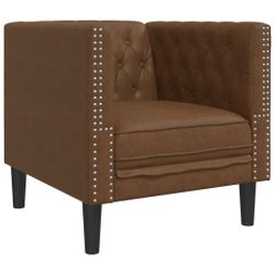 vidaXL Sofa Chesterfield-Sessel Braun Kunstleder in günstig online kaufen