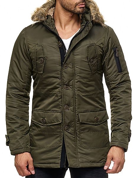Reslad Winterjacke Herren Jacke mit Fellkragen günstig online kaufen