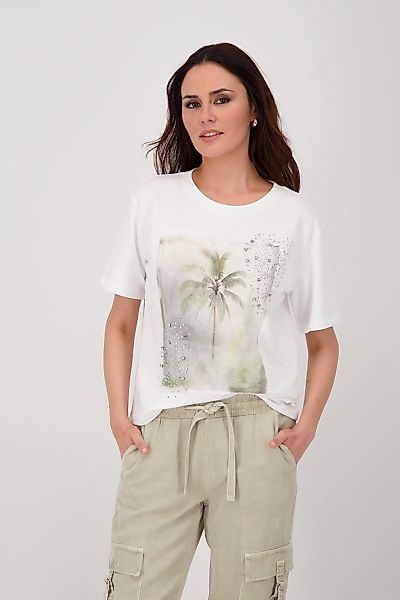 Monari Rundhalsshirt "Shirt Palme" mit Frontprint günstig online kaufen