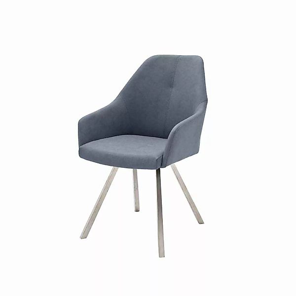 Stuhl Set in Blau Grau Armlehnen (2er Set) günstig online kaufen