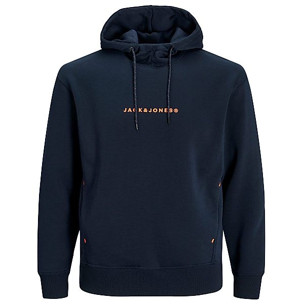 Jack&Jones Hoodie mit Label-Print Farbe dunkelblau Größe: 3XL günstig online kaufen