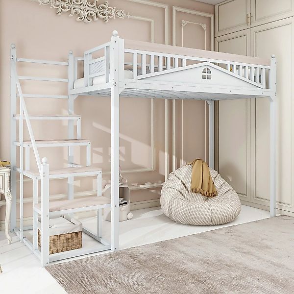 HAUSS SPOLE Hochbett 90x200 cm, Metallschutzgitter günstig online kaufen