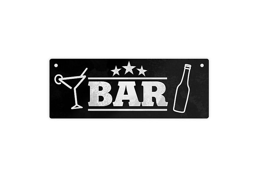 speecheese Metallschild Bar mit Cocktail und Bier Metallschild L in 10,5x28 günstig online kaufen