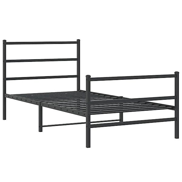 vidaXL Bettgestell mit Kopf- und Fußteil Metall Schwarz 100x190 cm 355377 günstig online kaufen