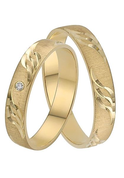 Firetti Trauring "Schmuck Geschenk Gold 375 Hochzeit Ehering "LIEBE" Welle" günstig online kaufen
