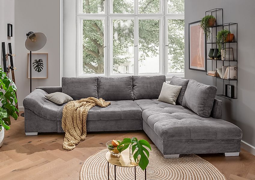 luma-home Ecksofa 17201, mit Bettfunktion B298/T202/H84 günstig online kaufen