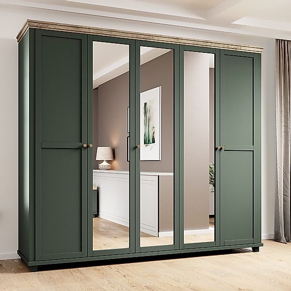 Lomadox Kleiderschrank EPSOM-83 grün mit Lefkas günstig online kaufen