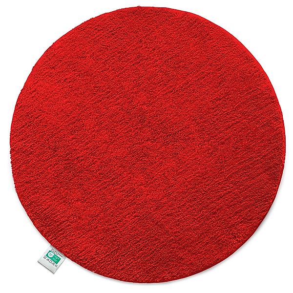 KARAT Badematte SKY Runder Badteppich Flauschig in Rot Durchmesser 95 cm günstig online kaufen