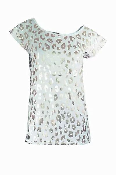 Passioni T-Shirt mit Leopardenmuster aus Goldmetallicfolie günstig online kaufen