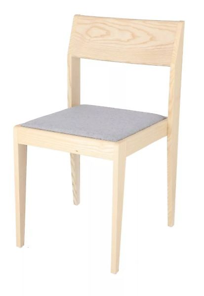 Stuhl mit gepolsteter Sitzfläche Nora natur/hellgrau günstig online kaufen