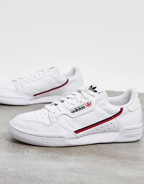 adidas Originals – Continental 80 – Sneaker in Weiß und Rot günstig online kaufen
