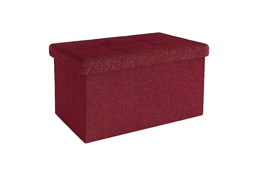 Intirilife Sitzhocker (Sitzwürfel mit Stauraum 49x30x30 cm in GRANAT ROT - günstig online kaufen