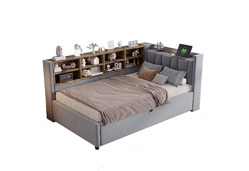 MODFU Schlafsofa Mit Hydraulischem Stauraum, Nachtlicht, USB & Typ-C Ladean günstig online kaufen