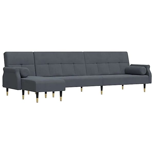 vidaXL Schlafsofa in L-Form Dunkelgrau 271x140x70 cm Samt 3157222 günstig online kaufen