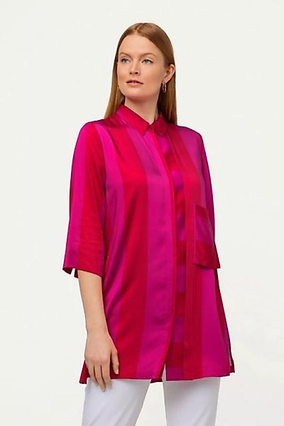 Ulla Popken Hemdbluse Bluse Streifen Hemdkragen 3/4-Arm günstig online kaufen