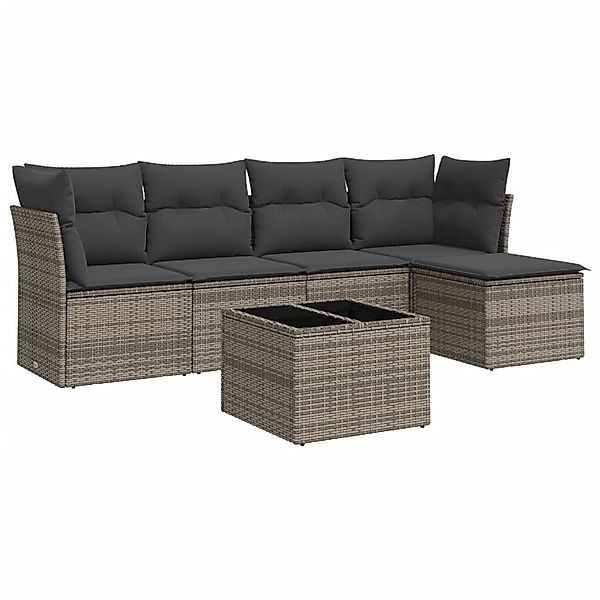vidaXL Gartenlounge-Set 6-tlg. Garten-Sofagarnitur mit Kissen günstig online kaufen