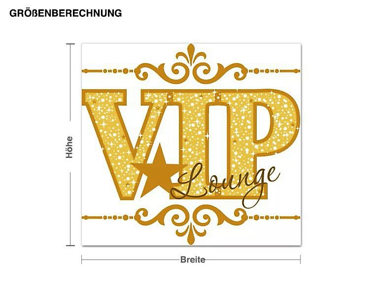 Wandtattoo Spruch VIP-Lounge mit Stern und Ranke günstig online kaufen