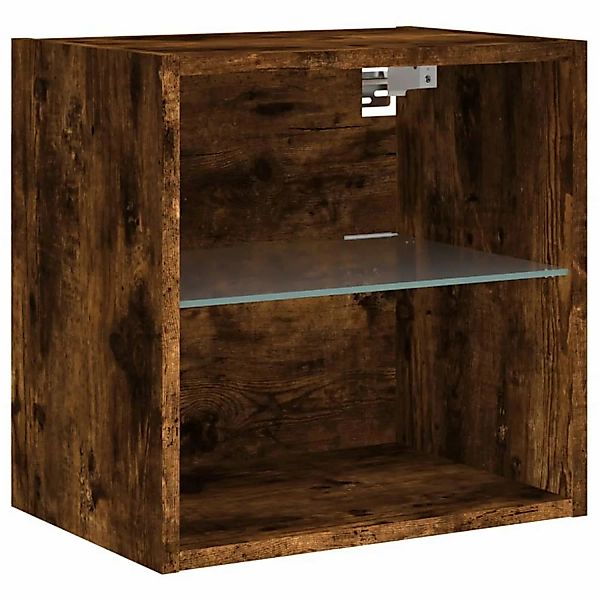 vidaXL Wand-Nachttisch mit LED-Leuchten Grau Sonoma Modell 6 günstig online kaufen