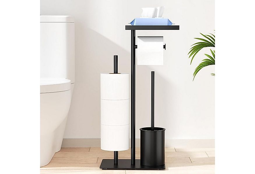 Forrlite Toilettenpapierhalter Toilettenpapierhalter mit Tablett,WC-Bürste, günstig online kaufen