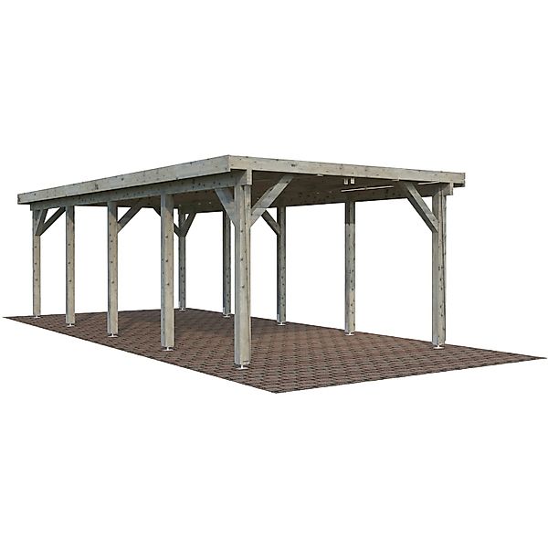 Palmako Einzelcarport Karl Grau tauchgrundiert 360 cm x 762 cm günstig online kaufen