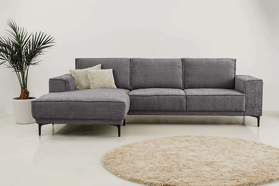 OTTO home Ecksofa "Polsterecke Oland, Struktur, Flachgewebe, Luxus-Microfas günstig online kaufen