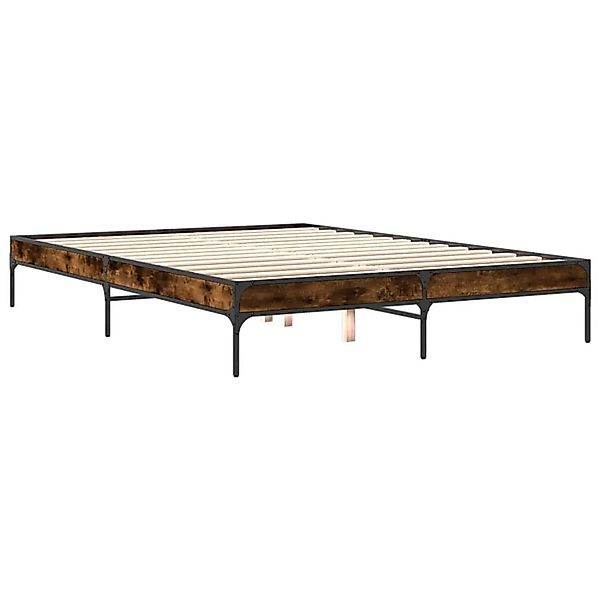 vidaXL Bettgestell Räuchereiche 150x200 cm Holzwerkstoff und Metall 845013 günstig online kaufen