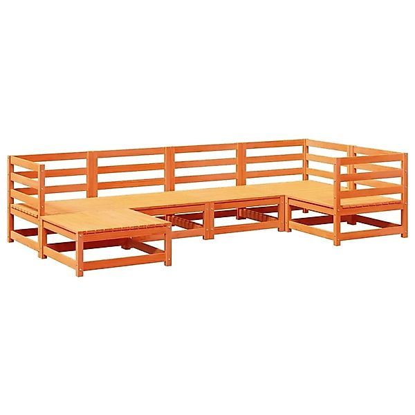 vidaXL 6-Tlg Garten-Sofagarnitur Wachsbraun Massivholz Kiefer 3299520 günstig online kaufen