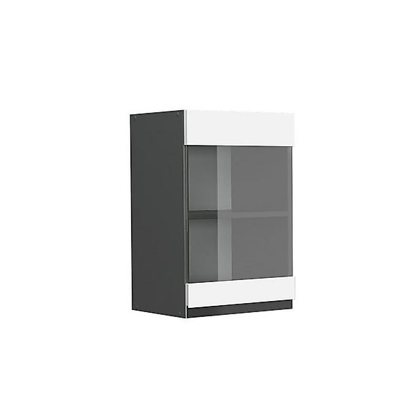 Vicco Küchenglasschrank R-Line Glashängeschrank Weiß/Anthrazit 40 cm J-Shap günstig online kaufen