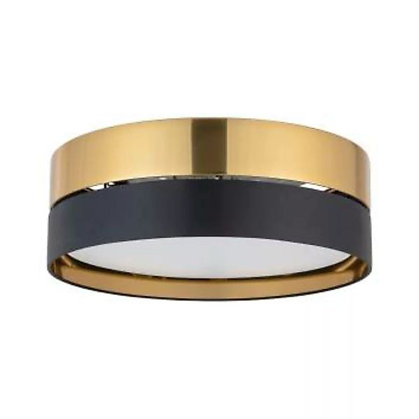 Deckenlampe Schwarz Gold blendarm 3x E27 rund Ø 45 cm günstig online kaufen