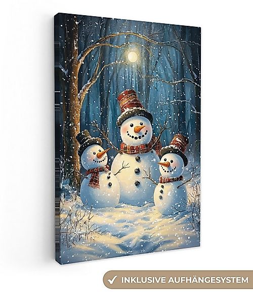 OneMillionCanvasses® Leinwandbild Schneemann - Schnee - Winter - Wald, Foto günstig online kaufen
