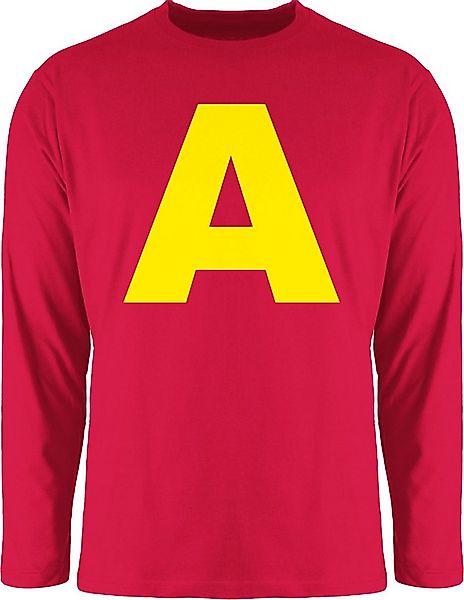 Shirtracer Rundhalsshirt Kostüm Buchstabe A Streifenhörnchen Chipmunk Alvin günstig online kaufen