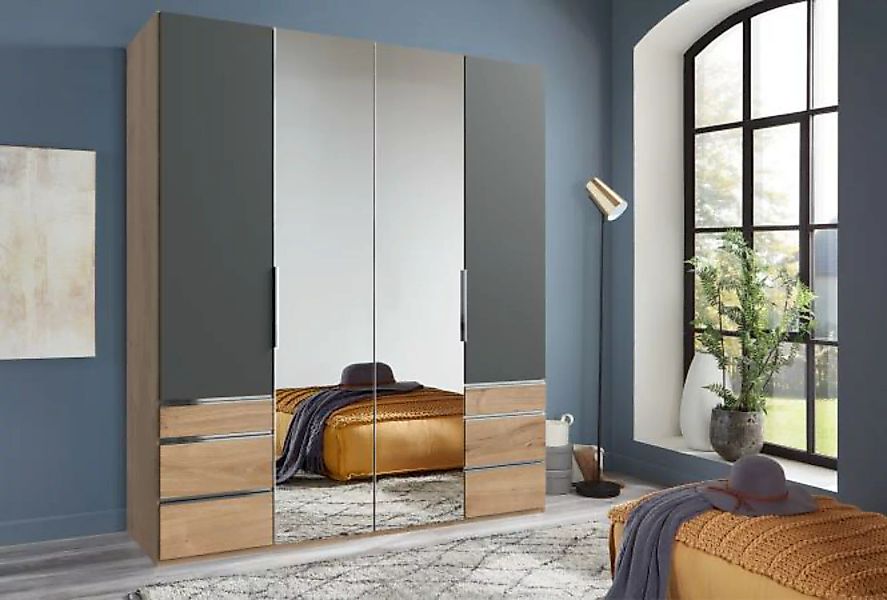 Kleiderschrank 200 cm mit Spiegel LEVEL36 A von WIMEX Grau günstig online kaufen