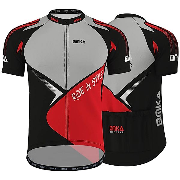OMKA Radtrikot ME-3011 Grau/Rot Herren Racing günstig online kaufen