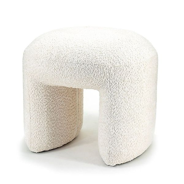 LEVEN Lifestyle Sitzhocker Hocker NAWASAHI Fußhocker Bouclé Stoff beige ode günstig online kaufen