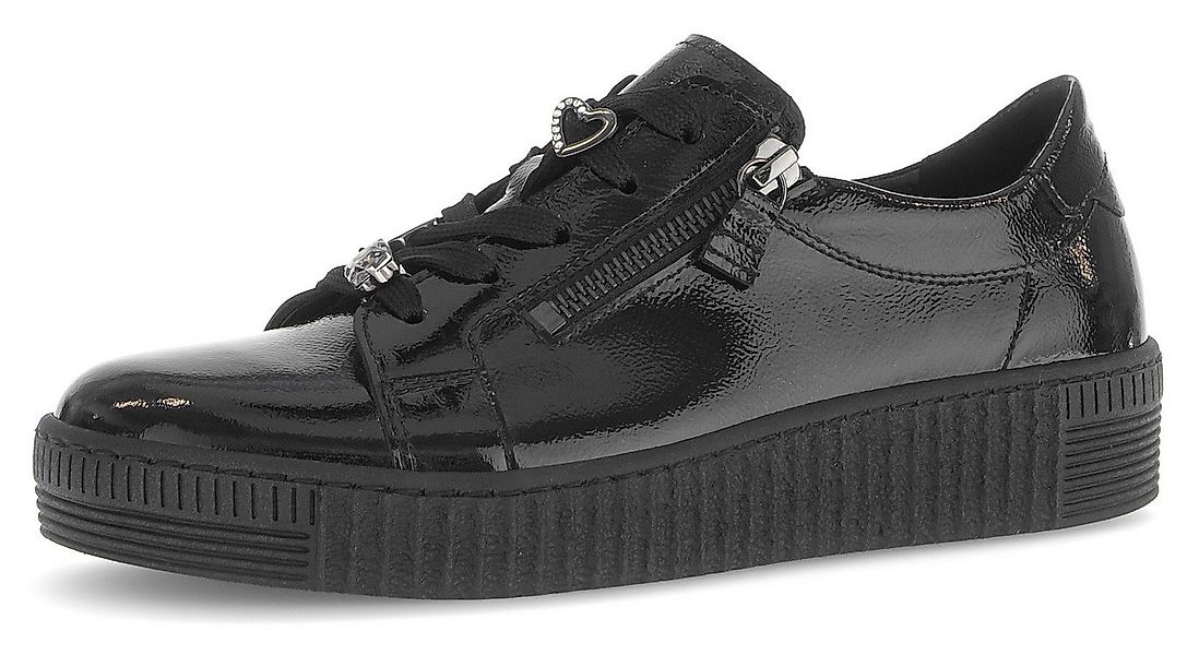 Gabor Plateausneaker, Freizeitschuh, Halbschuh, Schnürer mit edlen Schmuck- günstig online kaufen