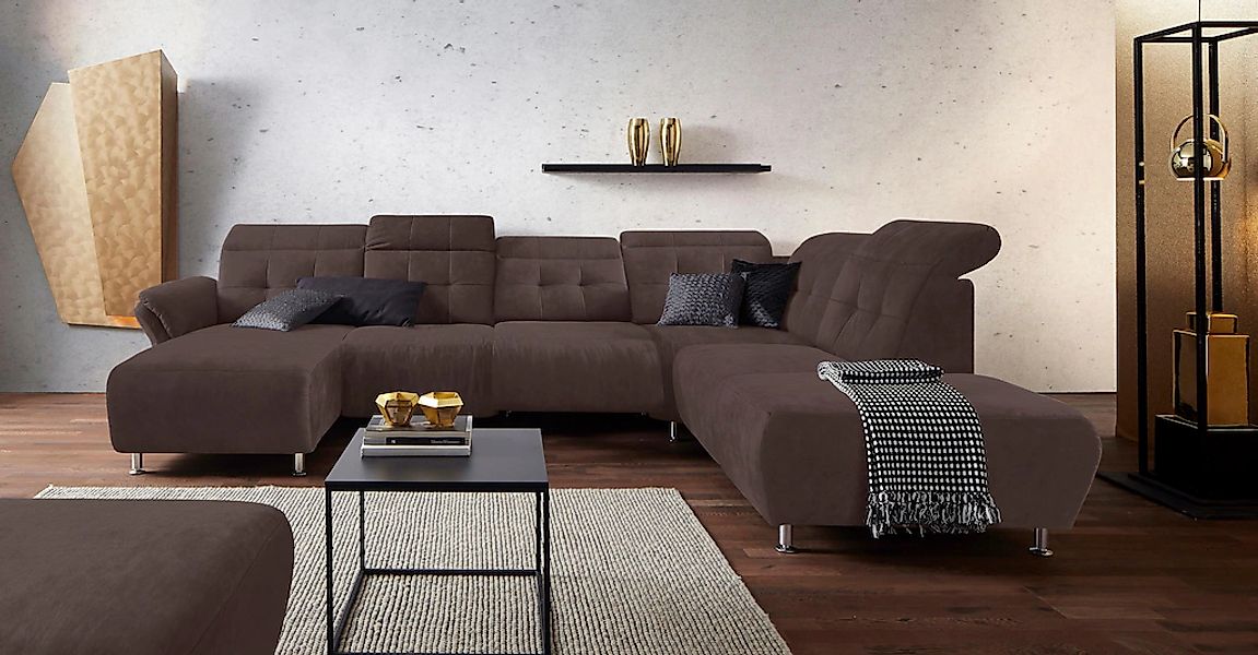 Home affaire Wohnlandschaft "Manhattan U-Form" 2 Sitze mit elektrischer Rel günstig online kaufen