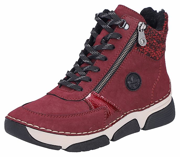 Rieker Winterboots, Schnürstiefelette, Schnürboots mit Textil-Besatz am Sch günstig online kaufen