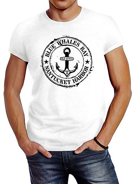 Neverless Print-Shirt Herren T-Shirt Anker Motiv maritim Retro Badge Vintag günstig online kaufen