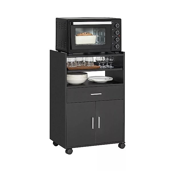 SoBuy Küchenschrank Küchenwagen Mikrowellenschrank Servierwagen FSB09-SCH günstig online kaufen